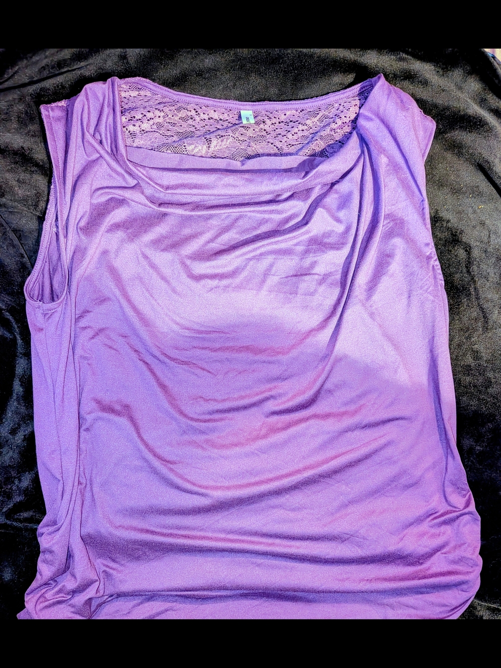 Purple Lace-Back Sleeveless Women's Top Zeagoo XL